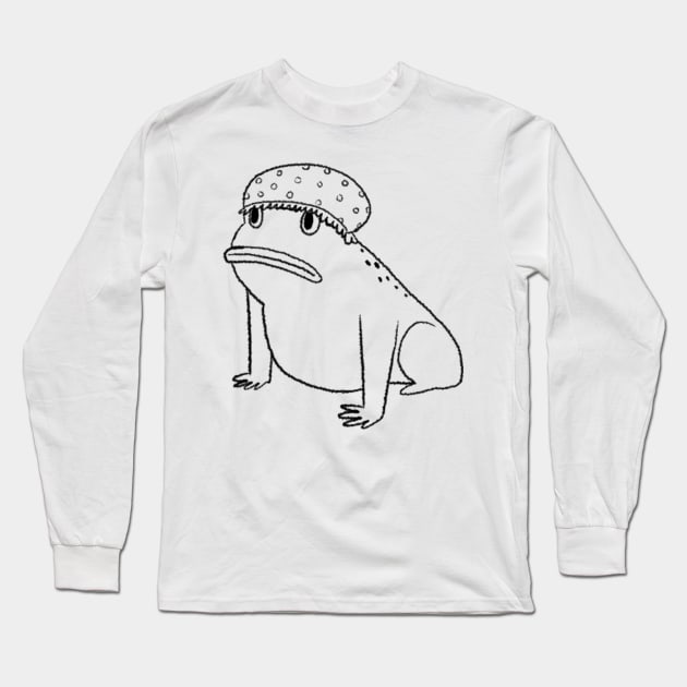 Frog in a shower cap Long Sleeve T-Shirt by lunaa_magic